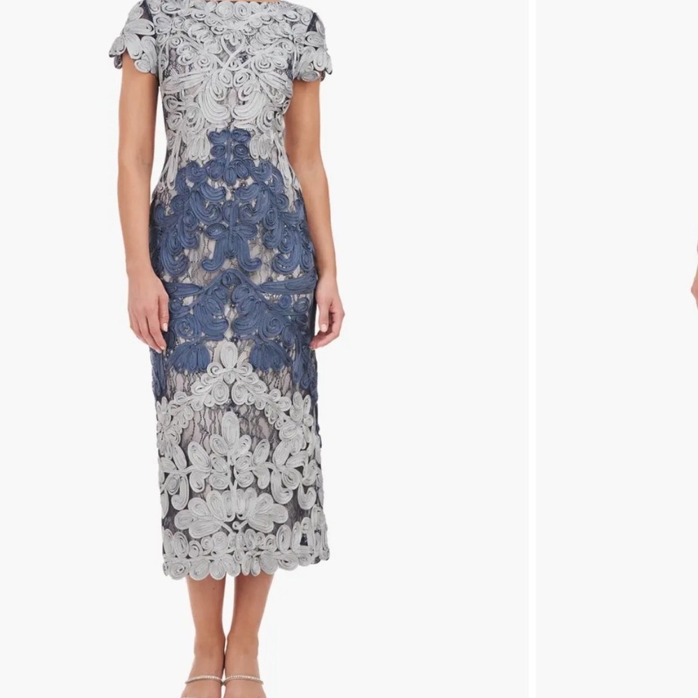 Jackie Soutache Js Collection Midi Evening Gown - image 1